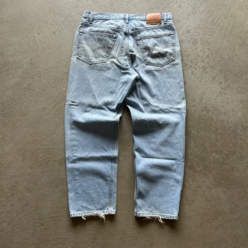 Vintage 90s Levis 550 Jeans Size 38x30 Blue Faded Light Wash Denim Relaxed Fit